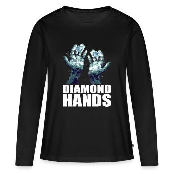Commerce de mains de diamants - T-shirt manches longues Premium bio Femme - noir - Devant - Julia (174cm)