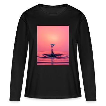 Éclaboussure abstraite liquide - T-shirt manches longues Premium bio Femme - noir - Devant - Julia (174cm)