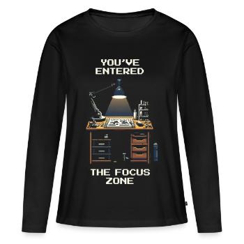 In the Focus Zone | Model Making & Miniatures - Women's Premium Organic Long Sleeve Shirt - black - Front - Julia (174cm)