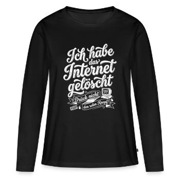 J’ai supprimé Internet - T-shirt manches longues Premium bio Femme - noir - Devant - Julia (174cm)