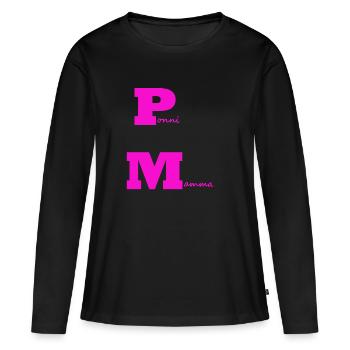 PonyMom rose - T-shirt manches longues Premium bio Femme - noir - Devant - Julia (174cm)