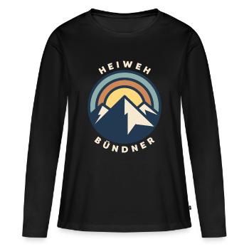 Heiweh Grisons - T-shirt manches longues Premium bio Femme - noir - Devant - Julia (174cm)