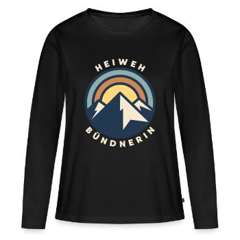 Heiweh des Grisons - T-shirt manches longues Premium bio Femme - noir - Devant - Julia (174cm)