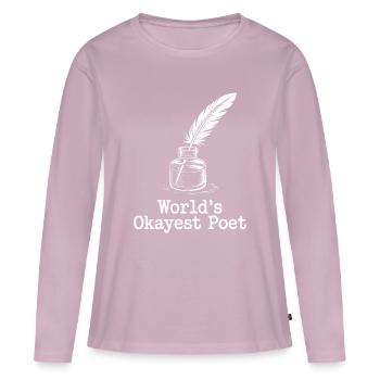 Okayest Poet Feather Ink - Frauen Premium Bio Langarmshirt - Altrosa - Vorne - Julia (174cm)