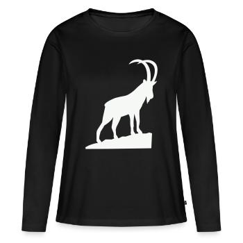 Alpine Bock Silhouette - T-shirt manches longues Premium bio Femme - noir - Devant - Julia (174cm)