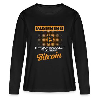Graphique des traders Bitcoin pour l’investissement crypto - T-shirt manches longues Premium bio Femme - noir - Devant - Julia (174cm)