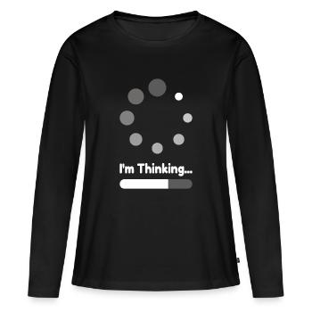 I'm thinking loading Geschenk - Frauen Premium Bio Langarmshirt - Schwarz - Vorne - Julia (174cm)