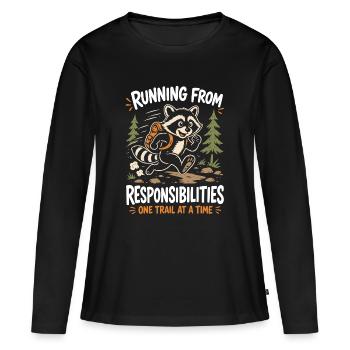 Fuir les responsabilités - Un sentier à la fois - T-shirt manches longues Premium bio Femme - noir - Devant - Julia (174cm)