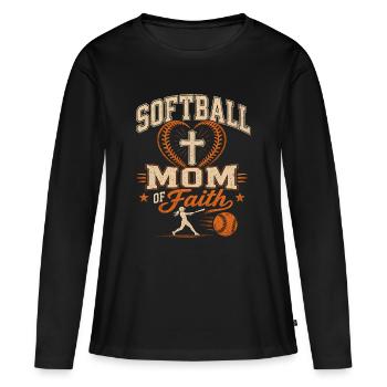 Softball Maman avec la Foi Philippiens 4 13 - T-shirt manches longues Premium bio Femme - noir - Devant - Julia (174cm)