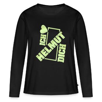 Cher Helmut - T-shirt manches longues Premium bio Femme - noir - Devant - Julia (174cm)