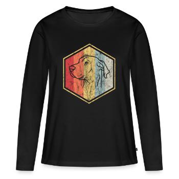 Labrador - Frauen Premium Bio Langarmshirt - Schwarz - Vorne - Julia (174cm)