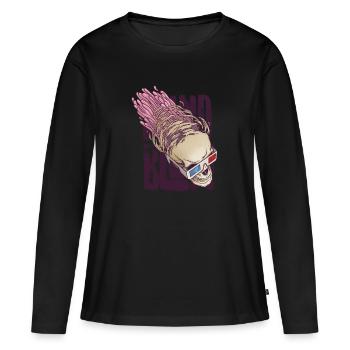 MIND BLOWN - T-shirt manches longues Premium bio Femme - noir - Devant - Julia (174cm)
