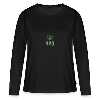 Grass 420 Weed - Women's Premium Organic Long Sleeve Shirt - black - Front - Julia (174cm)