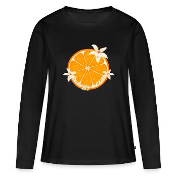 Énergie de vie - Chakra sacré - T-shirt manches longues Premium bio Femme - noir - Devant - Julia (174cm)