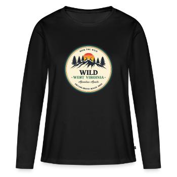 Wild West Virginia - Frauen Premium Bio Langarmshirt - Schwarz - Vorne - Julia (174cm)