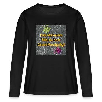 Mundgully - Boutique WoW - 2023 - T-shirt manches longues Premium bio Femme - noir - Devant - Julia (174cm)