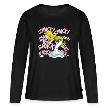 Asterix & Obelix - Falbala avec Idefix - T-shirt manches longues Premium bio Femme - noir - Devant - Julia (174cm)