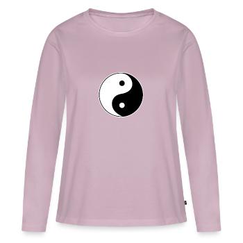 yin yang - Frauen Premium Bio Langarmshirt - Altrosa - Vorne - Julia (174cm)