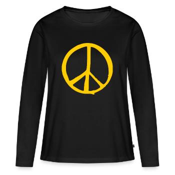 Peace - T-shirt manches longues Premium bio Femme - noir - Devant - Julia (174cm)