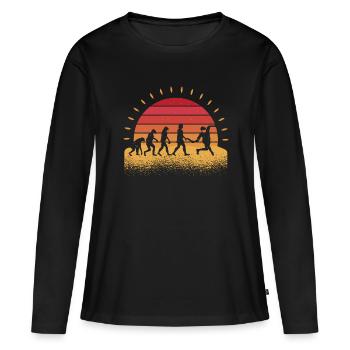 Disc Golf Disc Golfer Evolution Sport - Frauen Premium Bio Langarmshirt - Schwarz - Vorne - Julia (174cm)