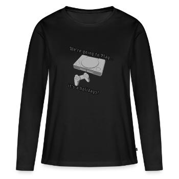 We're going to play... It's a holidays! - Women's Premium Organic Long Sleeve Shirt - black - Front - Julia (174cm)