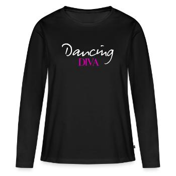 Reine de la diva dansante sur la piste de danse - T-shirt manches longues Premium bio Femme - noir - Devant - Julia (174cm)
