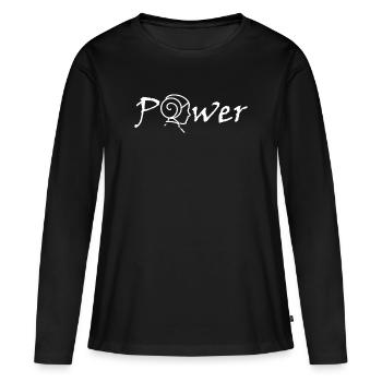Power - Women's Premium Organic Long Sleeve Shirt - black - Front - Julia (174cm)