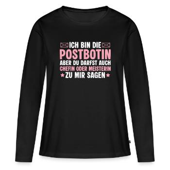 Postbotin Chefin oder Meisterin - Briefträgerin - Frauen Premium Bio Langarmshirt - Schwarz - Vorne - Julia (174cm)