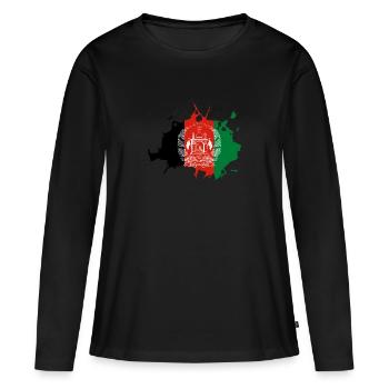 Afghanistan - T-shirt manches longues Premium bio Femme - noir - Devant - Julia (174cm)
