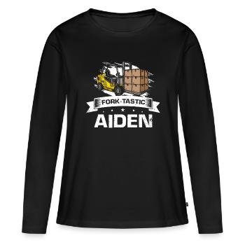 Magasiniers pour caristes et chariots élévateurs - T-shirt manches longues Premium bio Femme - noir - Devant - Julia (174cm)