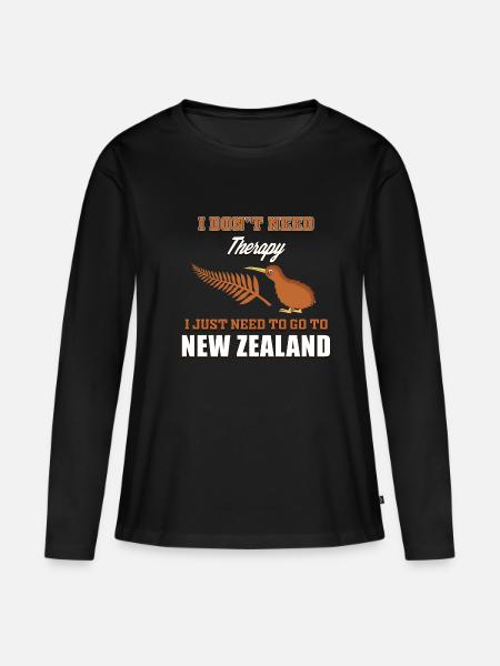 Neuseeland - Premium økologisk langærmet T-shirt til kvinder - sort