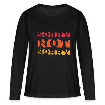 Désolé pas désolé - T-shirt manches longues Premium bio Femme - noir - Devant - Julia (174cm)