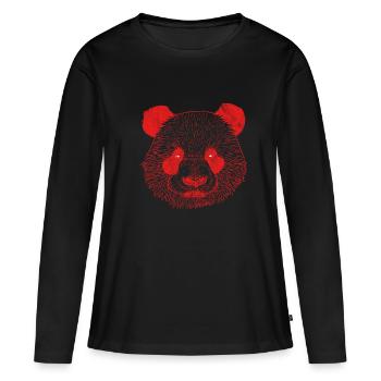 panda - Women's Premium Organic Long Sleeve Shirt - black - Front - Julia (174cm)