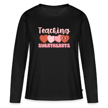 Teaching Sweethearts - Women's Premium Organic Long Sleeve Shirt - black - Front - Julia (174cm)