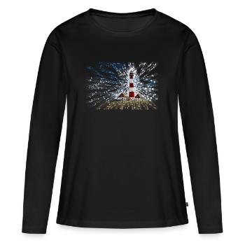 Westerhever lighthouse - Women's Premium Organic Long Sleeve Shirt - black - Front - Julia (174cm)