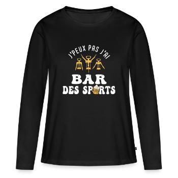 je peux pas j ai bar des sports barman - T-shirt manches longues Premium bio Femme - noir - Devant - Julia (174cm)