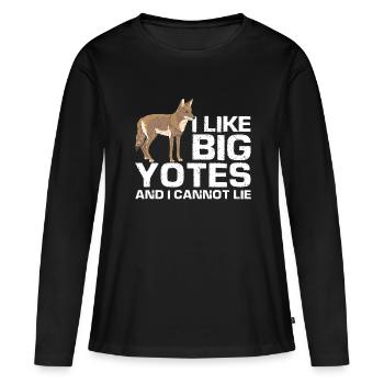 Conception de coyote pour les réacteurs de coyote - T-shirt manches longues Premium bio Femme - noir - Devant - Julia (174cm)