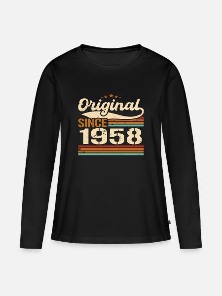Jahrgang 1958 original | Geburtstagsgeschenk 1958 - Frauen Premium Bio Langarmshirt - Schwarz