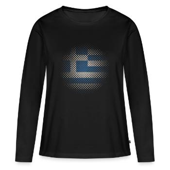 Grèce drapeau utilisé points de vue Athènes Crète - T-shirt manches longues Premium bio Femme - noir - Devant - Julia (174cm)