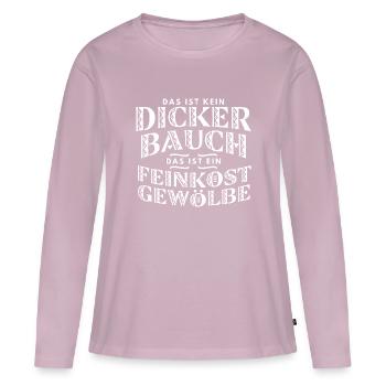 Dicker Bauch, Feinkostgewölbe, Feinschmecker, Fun - Frauen Premium Bio Langarmshirt - Altrosa - Vorne - Julia (174cm)