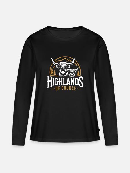 Highlands natürlich liebe meine Scottish Highlands - Frauen Premium Bio Langarmshirt - Schwarz