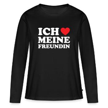 J’aime ma copine J’aime ma copine chaude GF - T-shirt manches longues Premium bio Femme - noir - Devant - Julia (174cm)