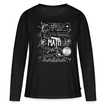 Mathématiques complexes - T-shirt manches longues Premium bio Femme - noir - Devant - Julia (174cm)