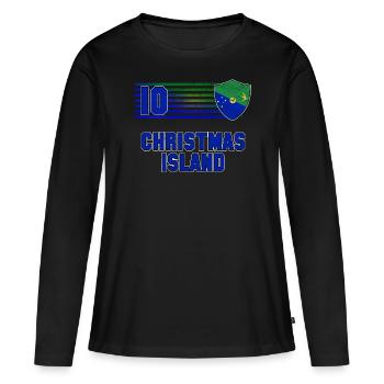 Équipe de football de l’île Christmas - T-shirt manches longues Premium bio Femme - noir - Devant - Julia (174cm)