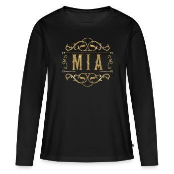 Mia or - T-shirt manches longues Premium bio Femme - noir - Devant - Julia (174cm)