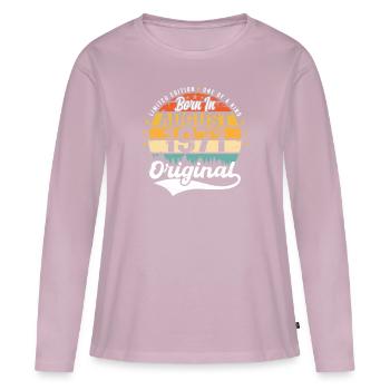 August 1971 Birthday Gift Ideas 1971 August - Women's Premium Organic Long Sleeve Shirt - dusky pink - Front - Julia (174cm)