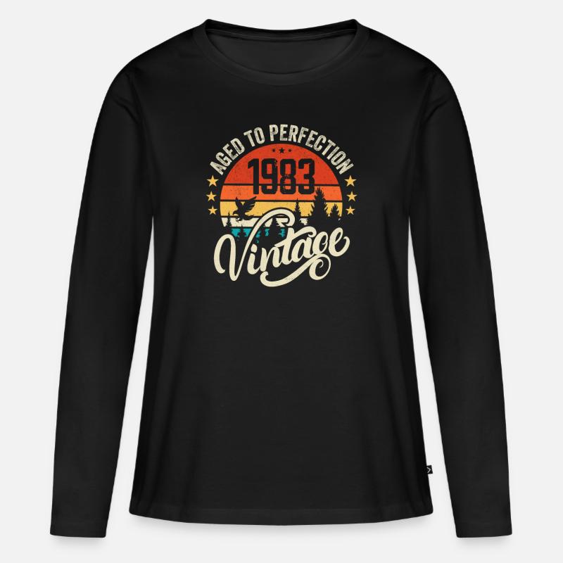 1983 Vintage - Geburtstagsgeschenk 1983 Retro 1983 - Frauen Premium Bio Langarmshirt - Schwarz