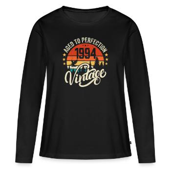 1994 Vintage - Geburtstagsgeschenk 1994 Retro 1994 - Frauen Premium Bio Langarmshirt - Schwarz - Vorne - Julia (174cm)