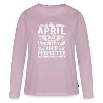 Vintage April 1941 Birthday Gift - Women's Premium Organic Long Sleeve Shirt - dusky pink - Front - Julia (174cm)