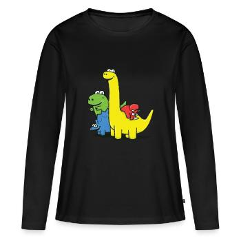 Dino Gang, Colored - T-shirt manches longues Premium bio Femme - noir - Devant - Julia (174cm)